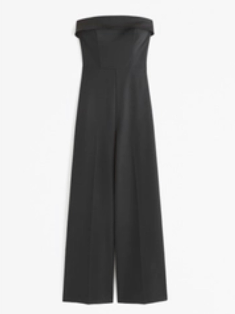 Abercrombie & Fitch Strapless Mixed Fabric Jumpsuit
